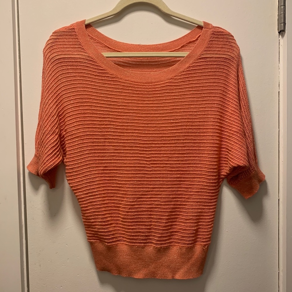 Peach & gold knit top